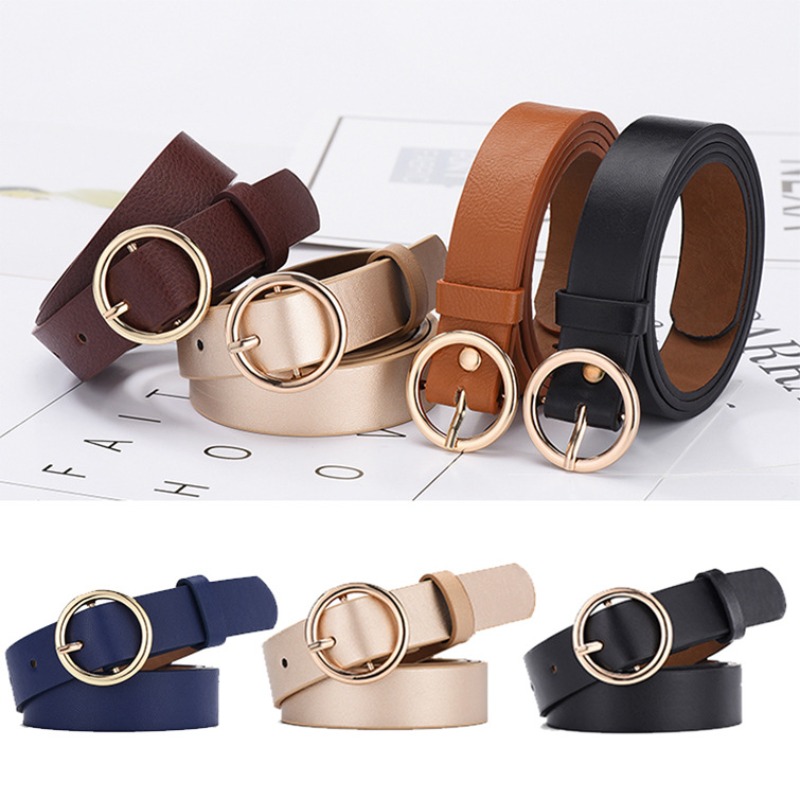 Women's Belt Round Buckle Belt - Leather Work Jeans review and price