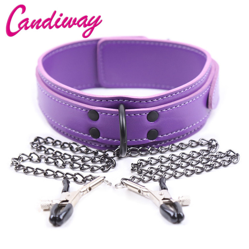 Collar with Breast/Nipple Clam - Leatherwork Clamp review and price