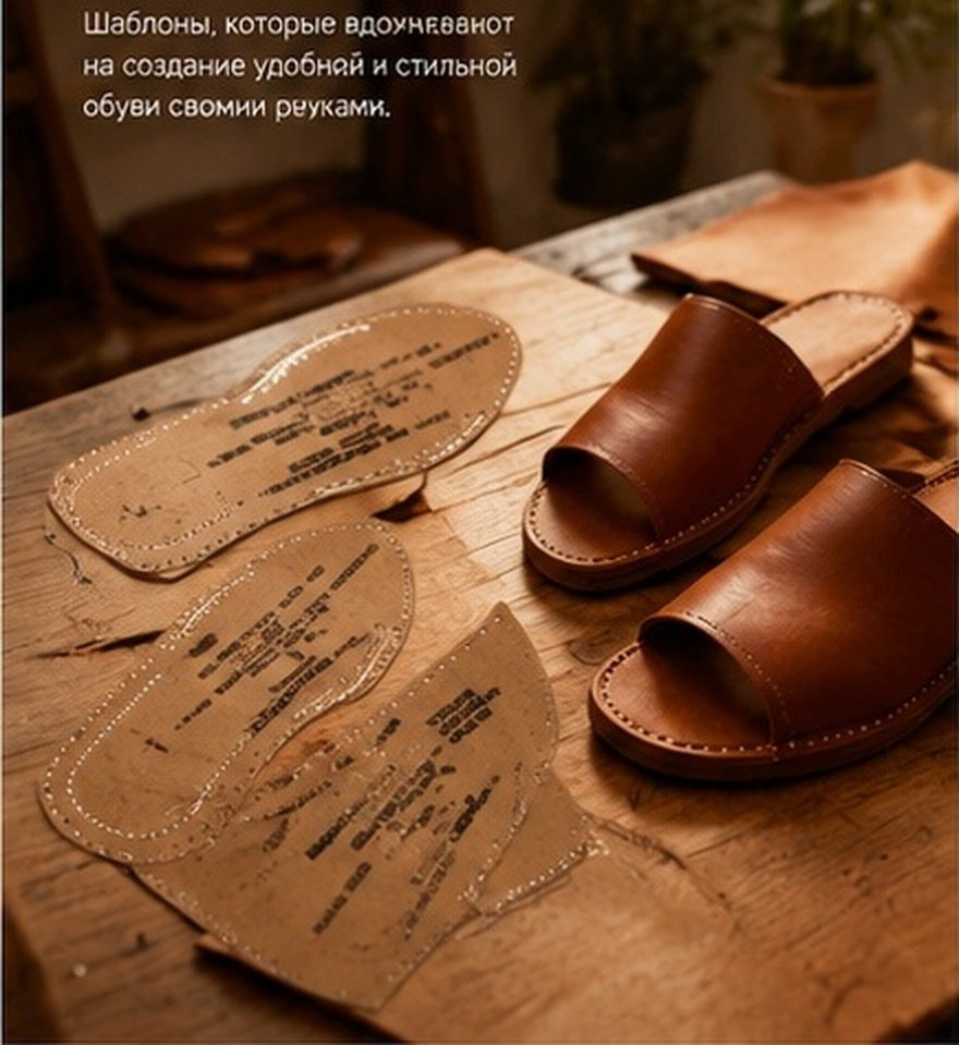 1Set Slipper Pattern Template  - Leatherwork For Beginners review and price