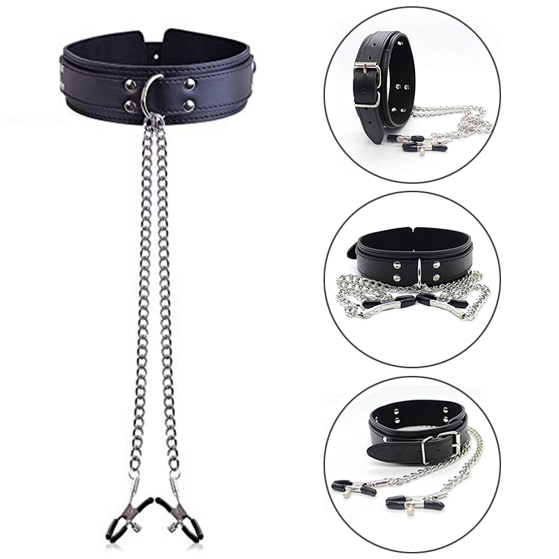 BDSM Fetish Collar Nipple Clam - Leatherwork Clamp review and price